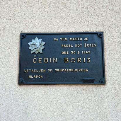 Jesenice - Spominska plošča Borisu Čebinu