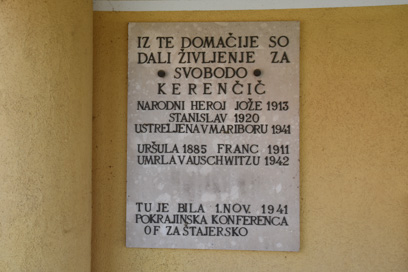 Jastrebci - Spominska plošča Kerenčičevi družini