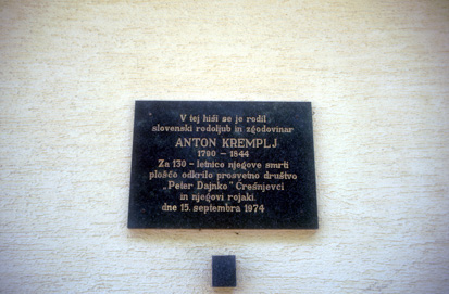 Črešnjevci - Spominska plošča Antonu Kremplu