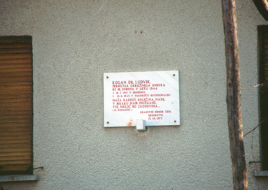 Sodišinci - Spominska plošča Ludviku Roganu
