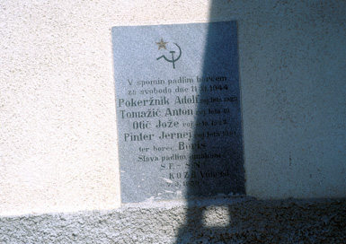 Spodnja Orlica - Spominska plošča na Brekovi domačiji