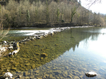 Gorenja Žaga - Lokacija mlina in žage s kamnitim jezom