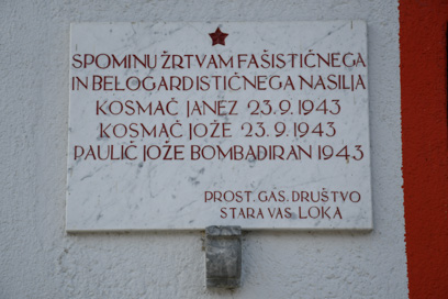 Gorenja Stara vas - Spominska plošča gasilcem