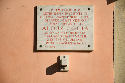 Prečna - Spominska plošča Alojzu Colji