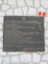 Koprivnik v Bohinju - Spominska plošča OF