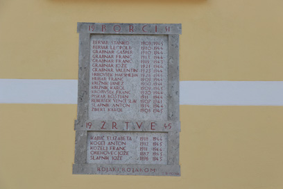Motnik - Spominska plošča NOB na hiši Motnik 33