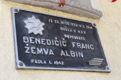 Jesenice - Spominska plošča Francu Benedičiču in Albinu Žemva