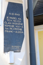Kokrica - Spominska plošča Francu Pestotniku-Aljoši