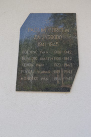 Kranj - Spominska plošča padlim borcem v NOB na Kendovi hiši