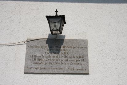 Selo pri Žirovnici - Spominska plošča Francu Krču