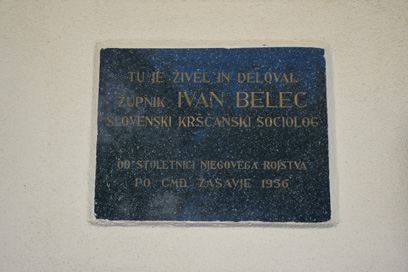 Veliki Trn - Spominska plošča Ivanu Belcu